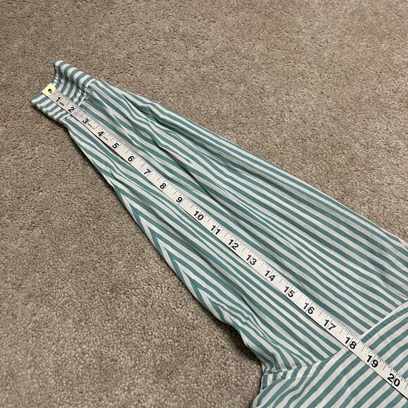 Gap Green/White Striped Preppy Button Up Small - Picture 7 of 7